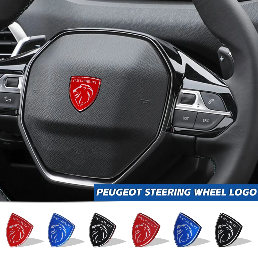 Auto-Lenkrad-Emblem-Aufkleber, Abzeichen-Abdeckung, Dekoration für Peugeot 107 2008 206 207 208 408 307 308 3008 Zubehör