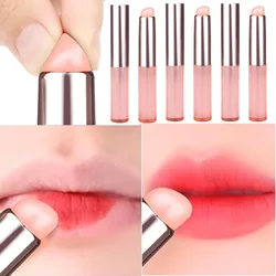 Silicone Lip Brush with Lids for Lipstick Lip Mask Concealer Round Head Portable Apply Lipstick Easily Travel Lip Balm Brush