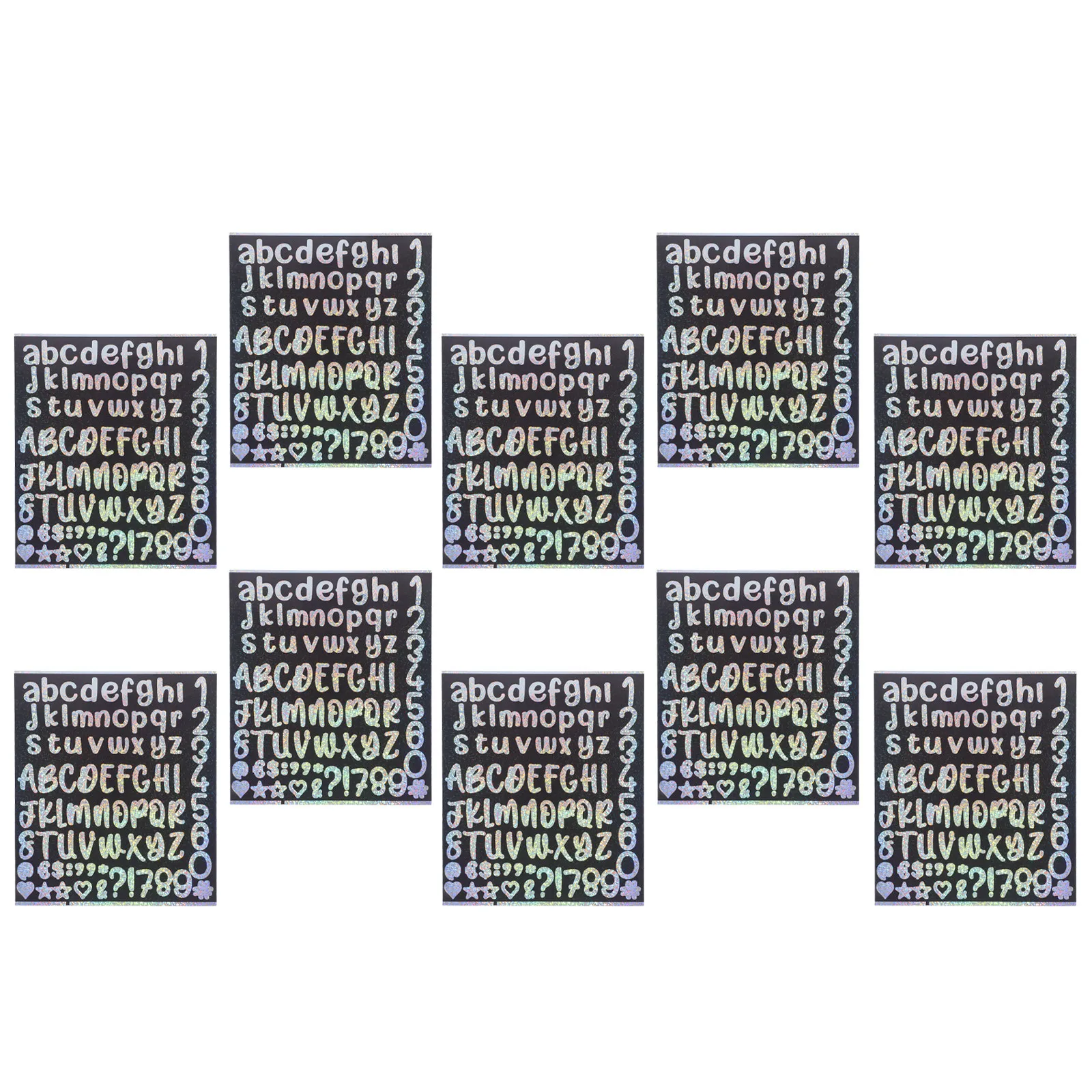 10 Sheet Self Adhesive Vinyl Letters Sticker Holographic Waterproof Letter Number Stickers for Mailbox Window House Address Sign
