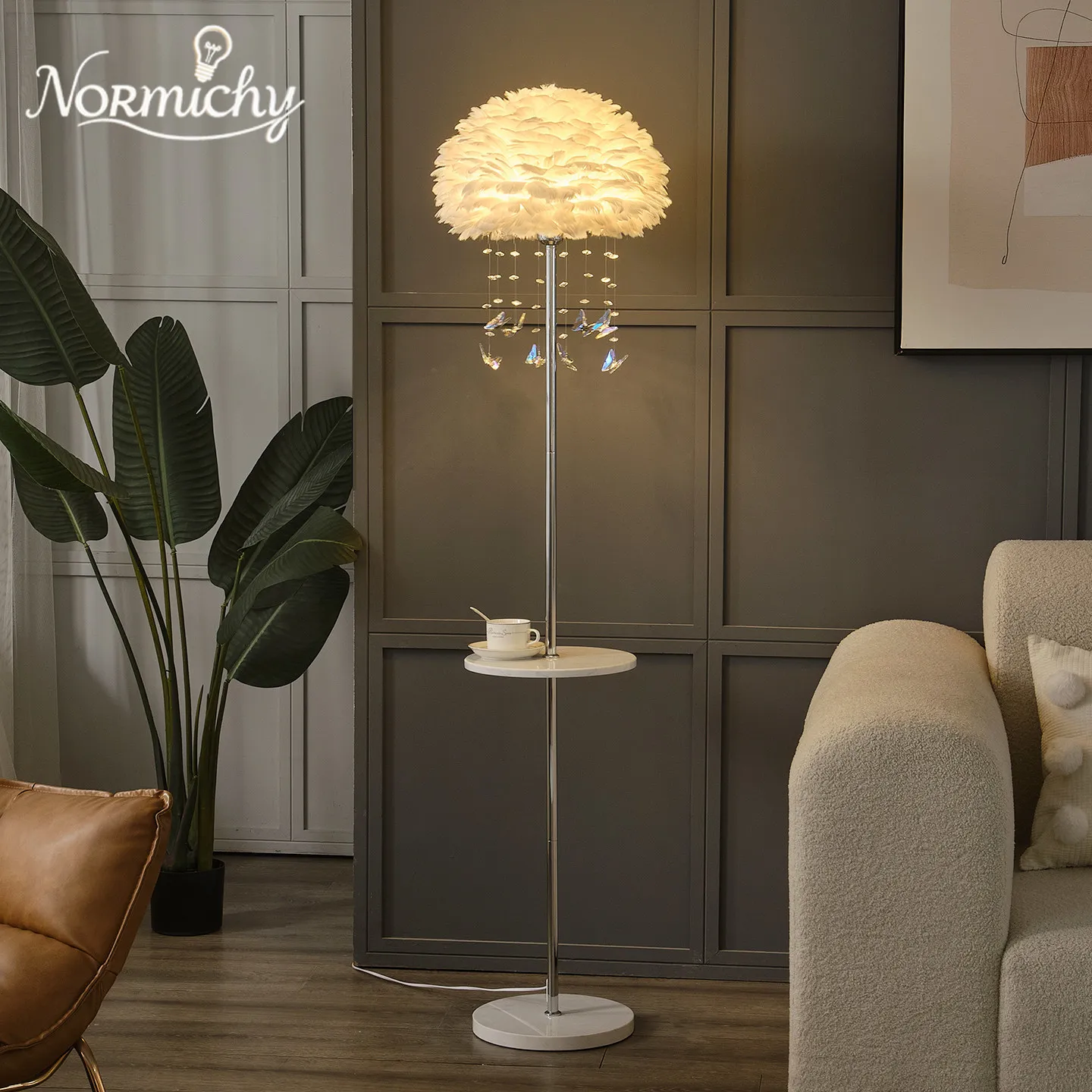 Butterfly Floor Lamp Cream Style Living Room Sofa Side Light Luxury High End Bedroom Bedside Atmosphere Vertical Home Changeable