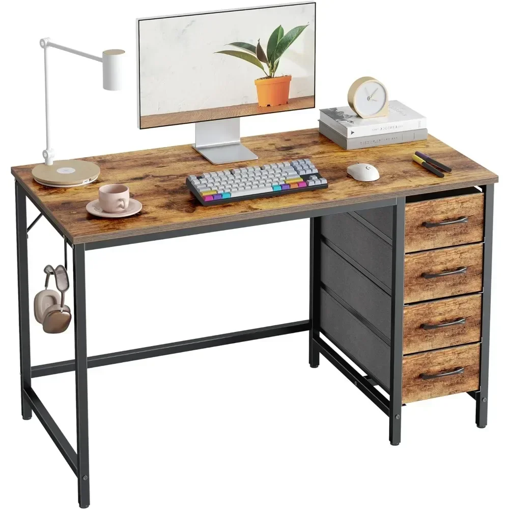 

40 Inch Computer Desk with 4 Drawers, Home Office Small Desk with Storage, Modern Study Writing Desk