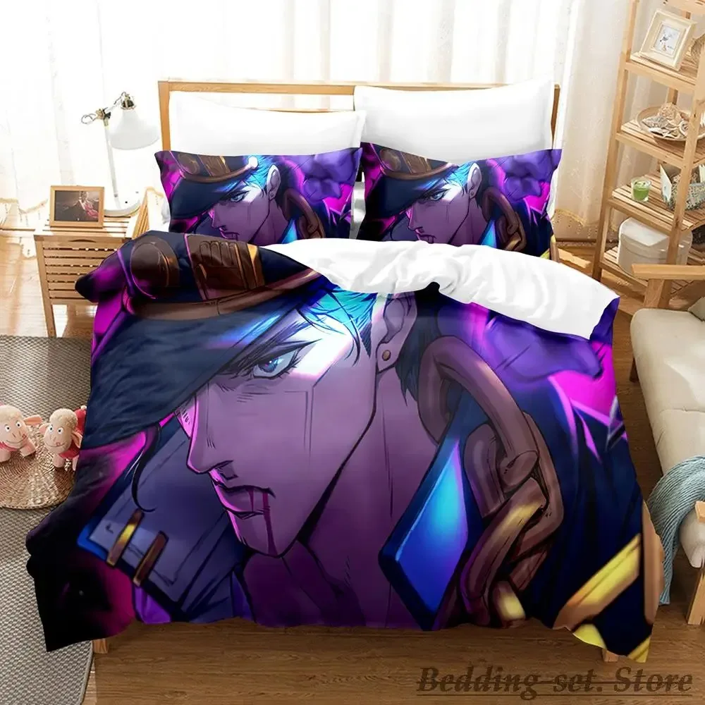 New jojo Bizarre Bedding Set Cartoon Anime three-piece set Adult Kid Bedroom Duvetcover Sets 2023 conjunto de cama ropa cama