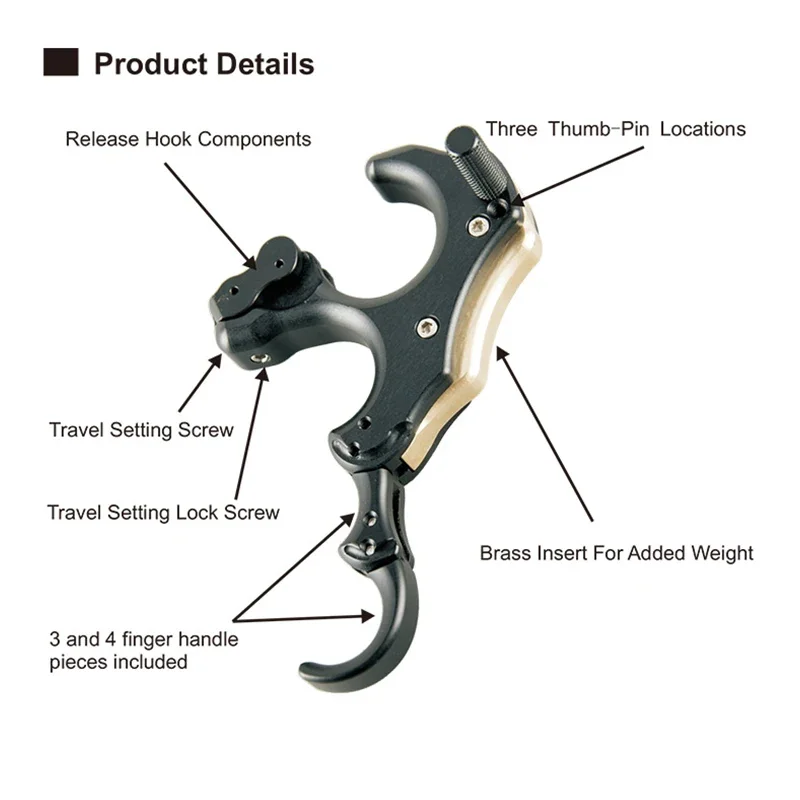 1piece Topoint TP460 Compound Bow Release Archery 3/4 Finger Grip Thumb Trigger Shooting Hunting Accessories