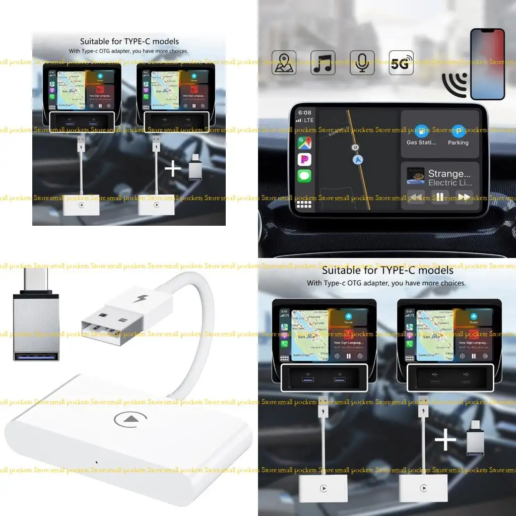 

R1WD Беспроводной адаптер CarPlay Преобразование проводного в беспроводное онлайн-обновление без задержки, универсальный для