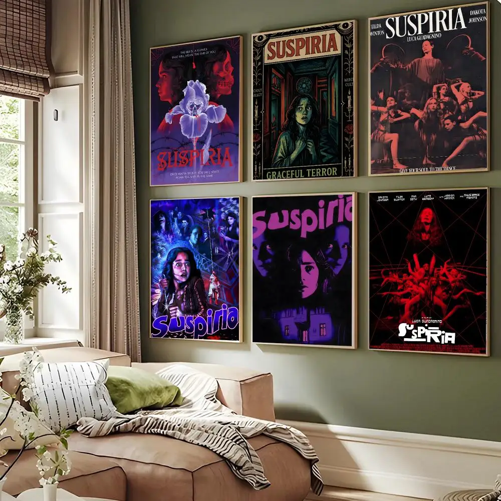 Suspiria Movie Gothic Horror Poster Waterproof Sticky Wall Art Print For Bedroom Living Room Hallway Bar Home Decor