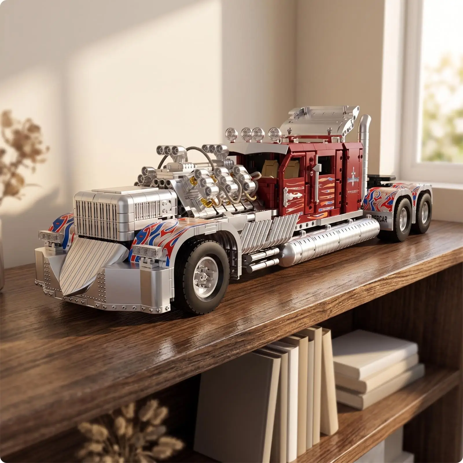 Powered Tractor Truck Model | Detailed Engine Area, Opening Car Doors, Tractor Model with Motor, for Display