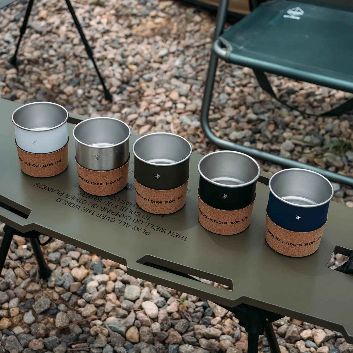 WOOKOO-Misty Sky Outdoor Stainless Steel Coffee Cup, Outdoor Camping and Picnic Water Cup, Optional with Anti Scalding, Japanese