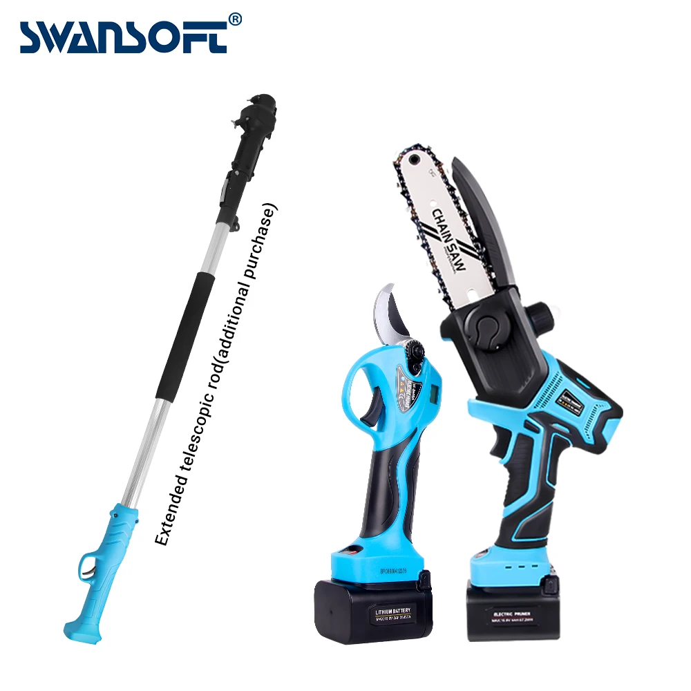 SWANSOFT 5 Inch 16.8V Mini Electric Saw Chainsaw For Fruit Tree Woodworking Garden Tools Hand Held Wood Cutters