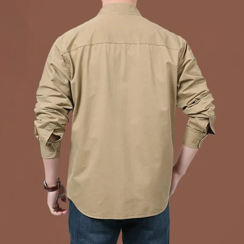 2024 Tactical Hiking Shirt Men\'s long Sleeved Work Shirt Summer Outdoor Quick Drying Military Camping Hunting Fishing Work Shirt