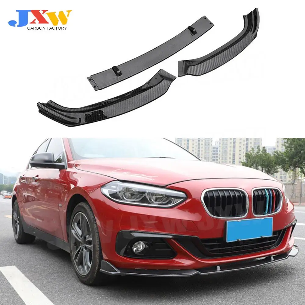 

3 PCS Front Bumper Lip Spoiler for BMW 1 Series F20 Sedan Base 118i 120i 125i 2017-2019 ABS Black Head Bumper Shovel Car Styling