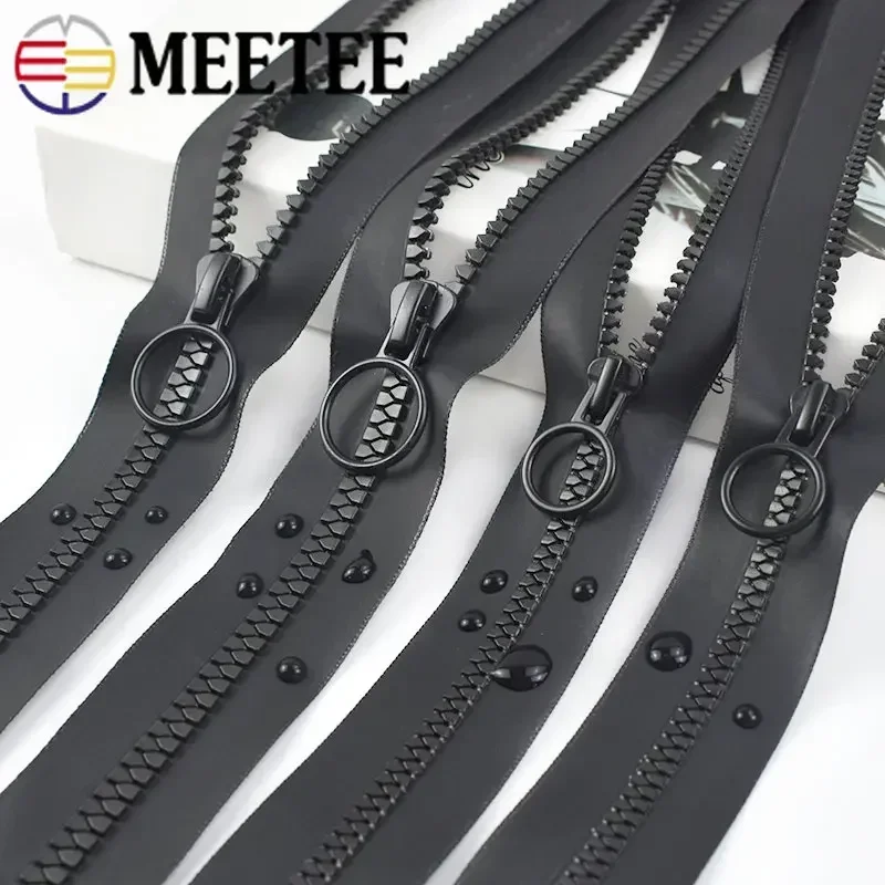 2/5M 5# 8# Waterproof Zippers with Zipper Puller Resin Zip Tape for Outdoor Tent Jacket Repair Kit Clothes Sewing Zips Accessory