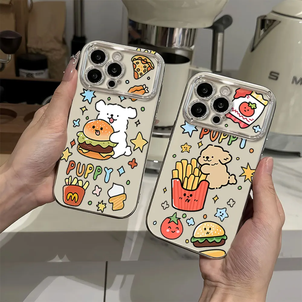 Burger Puppy Electric Ferry Large Window Phone Case For Samsung A22 A23 A32 A51 A24 A20 4G 5G Shell