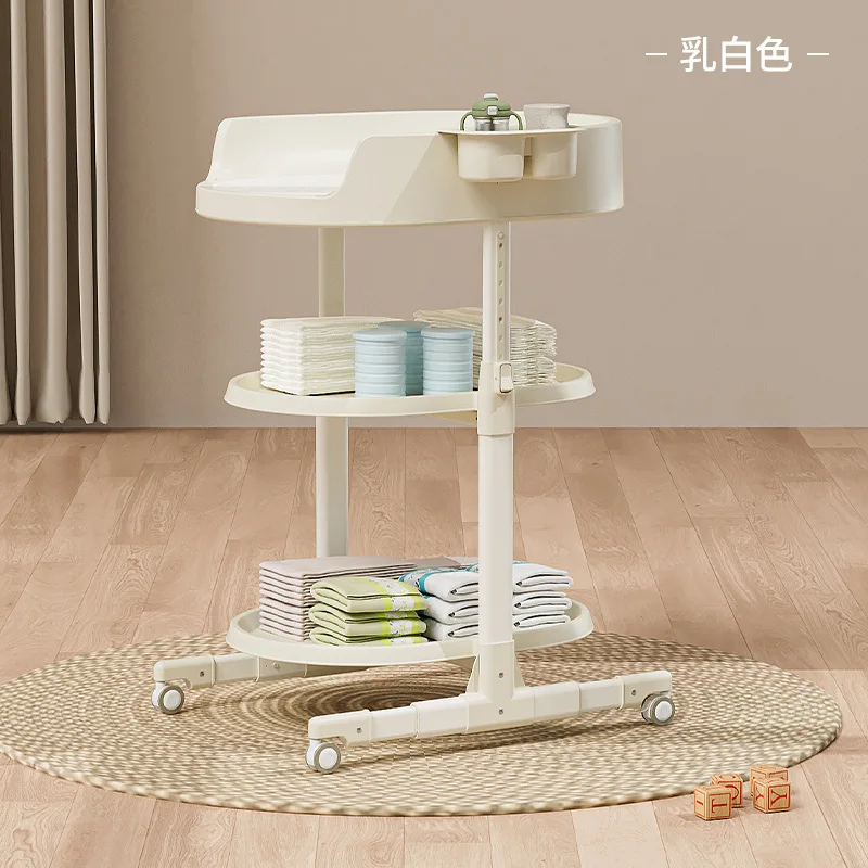 Baby Changing Table: 80–101 cm Height Adjustable, Sturdy, Nursing Station, Heavy-Duty, Portable, Lightweight, with Wheels