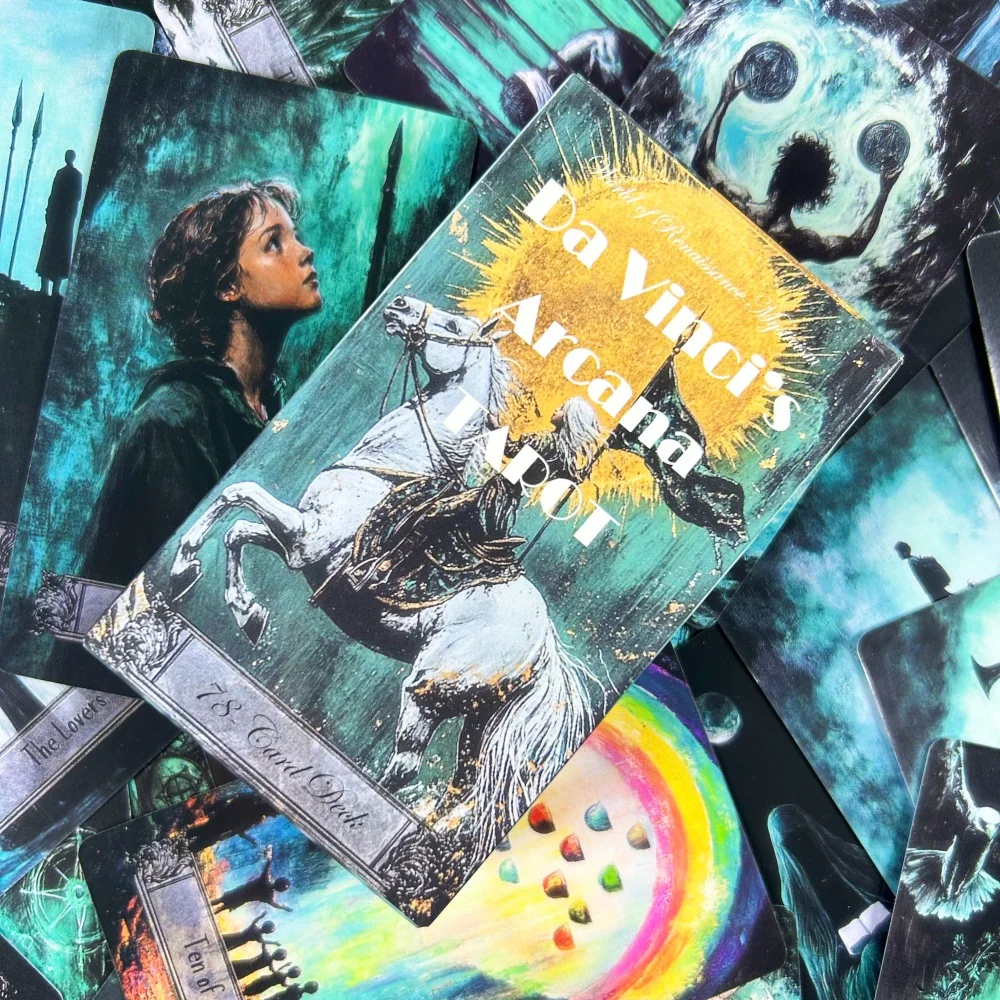 Jeu de cartes de tarot Arcana de Da Vinci, 78 pièces, cartes de divination mystérieuses, jeu de société familial