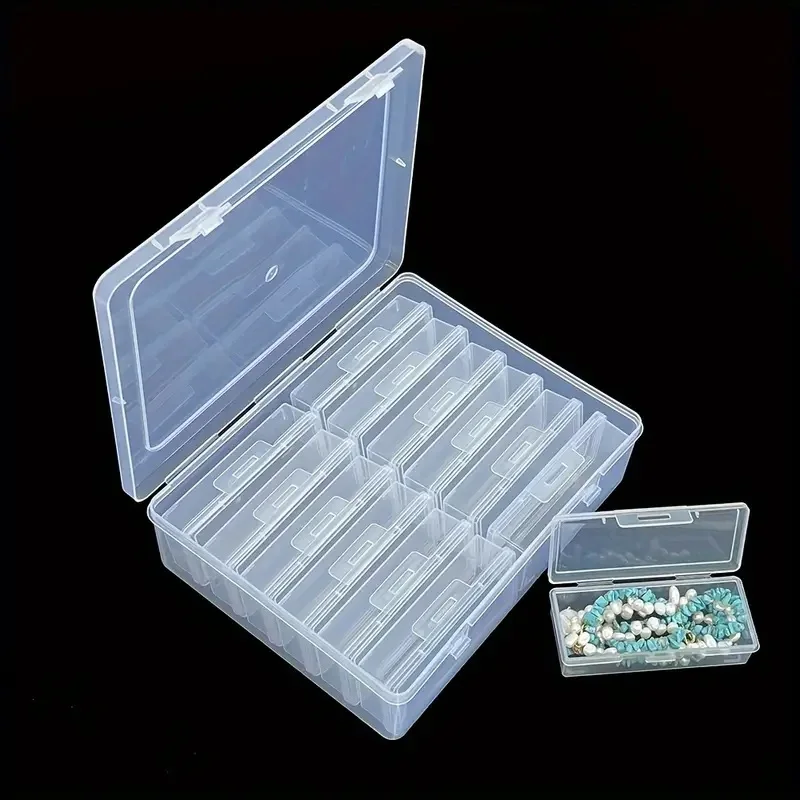4/6/12 Adjustable Rectangular Storage Boxes, Suitable for Crafts, Beads, Jewelry with Dividers,