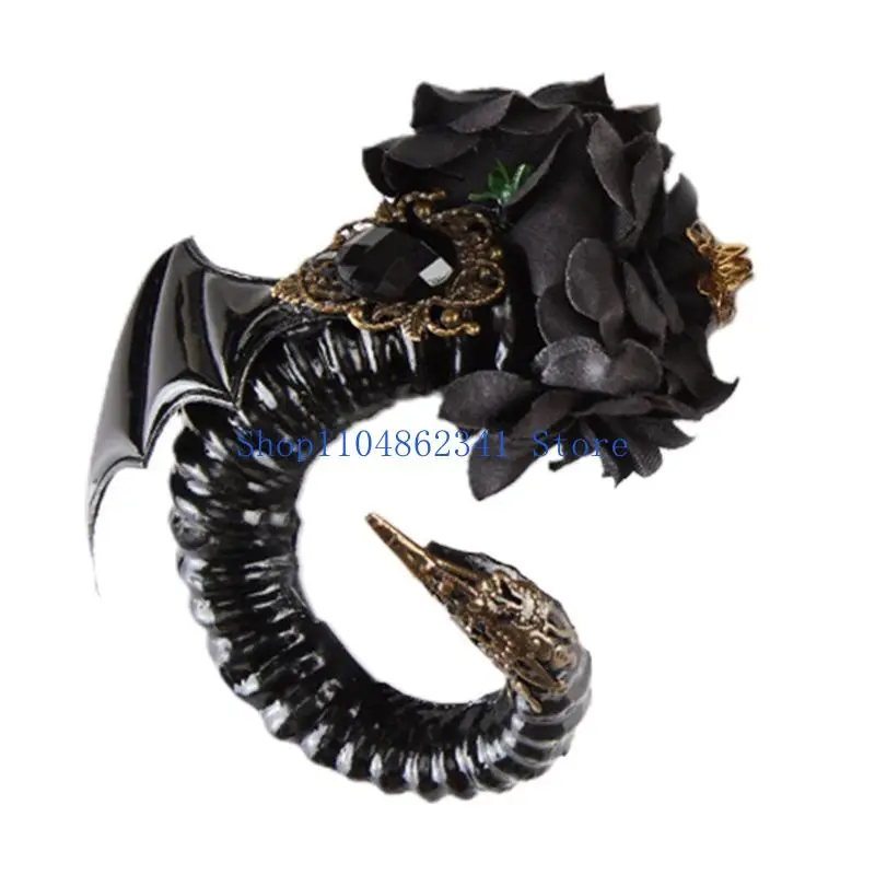 5asd Retro Devil Horns Ox Hair Pins Evil Accessories Halloween Cosplay