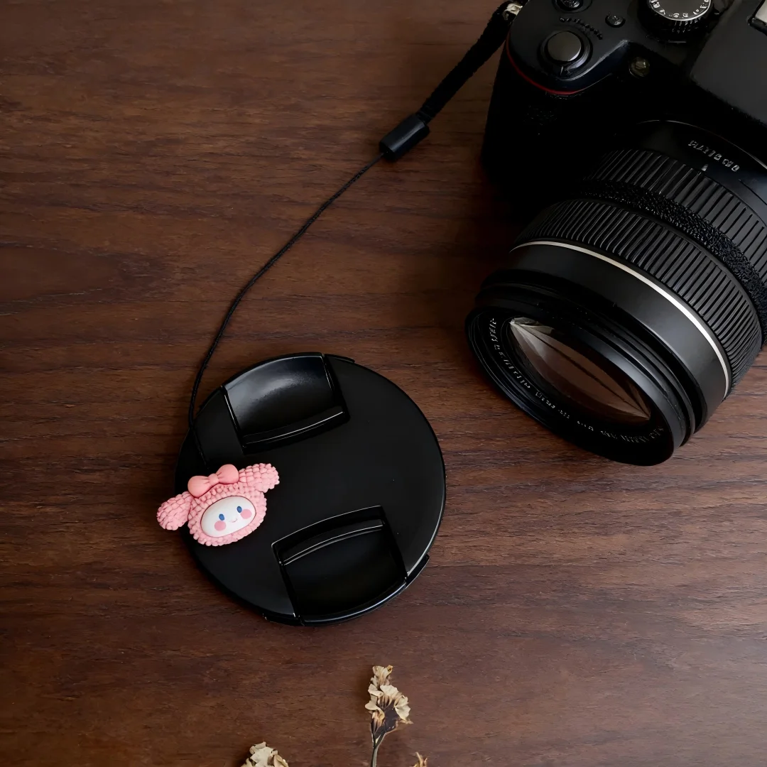 Corda Anti-Perda para Lente de Câmera com Design de Desenho Animado Fofo DIY, Suporte Universal para Lentes Canon, Sony, Nikon, Fuji, Olympus e Acessórios