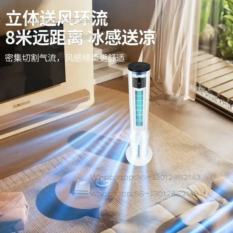 Tower Evaporative Air Cooler, Voice Control Humidifier Fan, 3 Speed Timing Water Cooling Fan with Mosquito Repellent & LED Light