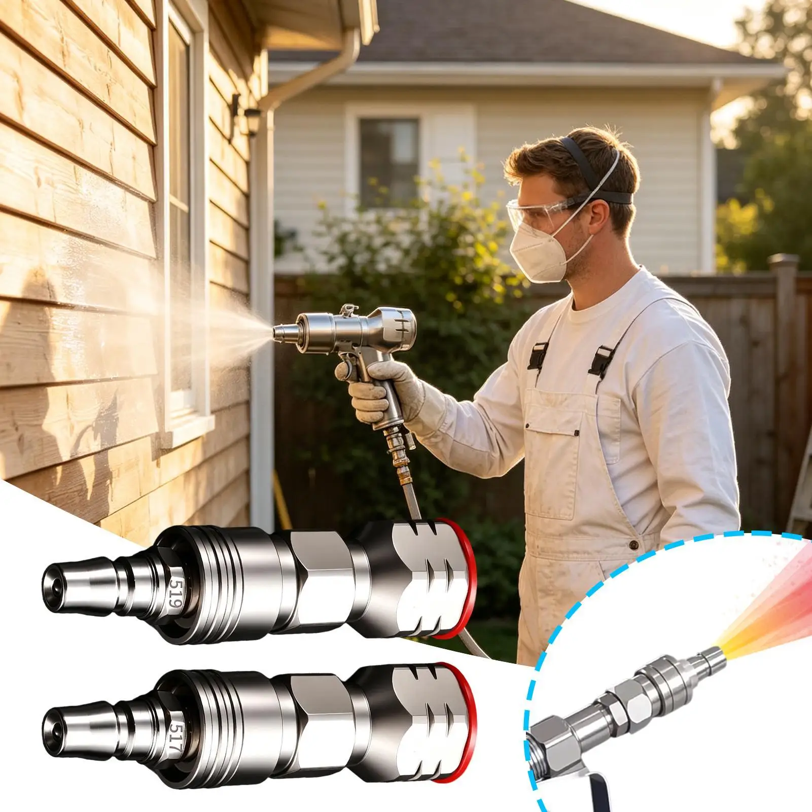 Paint Sprayer Machine Nozzle Quick Connect Spraying Attachments Paint Sprayer Machine Spray Tips For Construction House