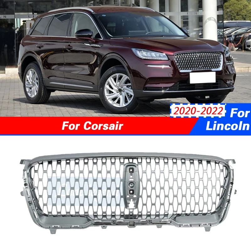 Front Chrome Grille Grid Radiator Grill Mask for Lincoln Corsair 2020-2022 Auto Accessories Car Anterior Reticulum