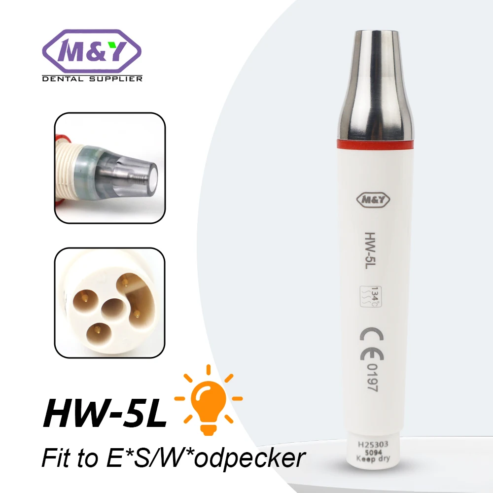 

Стоматологический ультразвуковой скалер, светодиодный наконечник HW-5L, высокотемпературная стерилизация, съемный со световыми наконечниками, подходящий для E * S/W *pecker