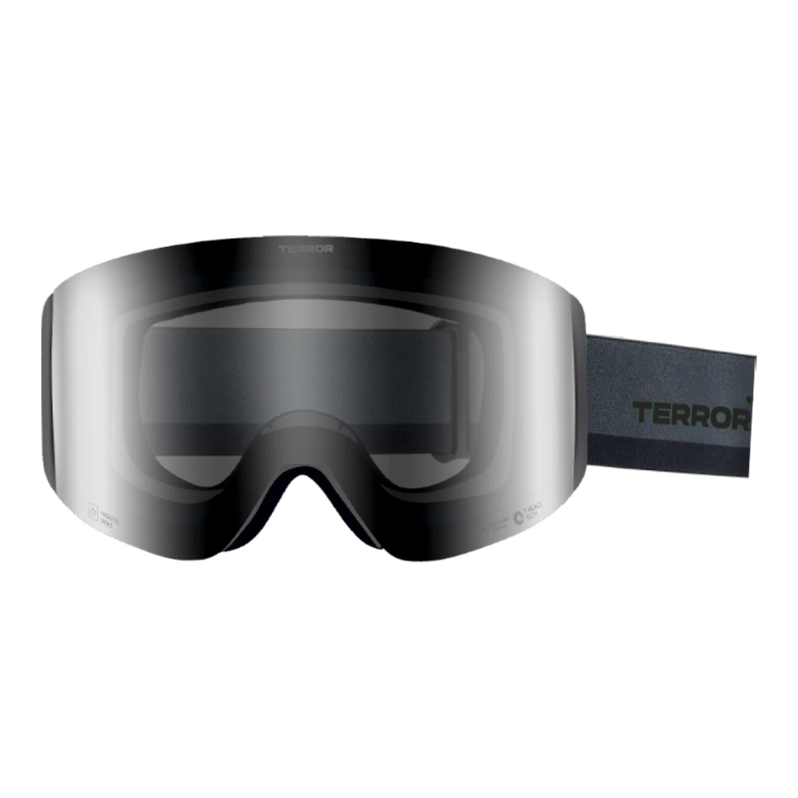 TERROR Black Mirror Dual-Layer HD Photochromic Ski Goggles with Magnetic Lens