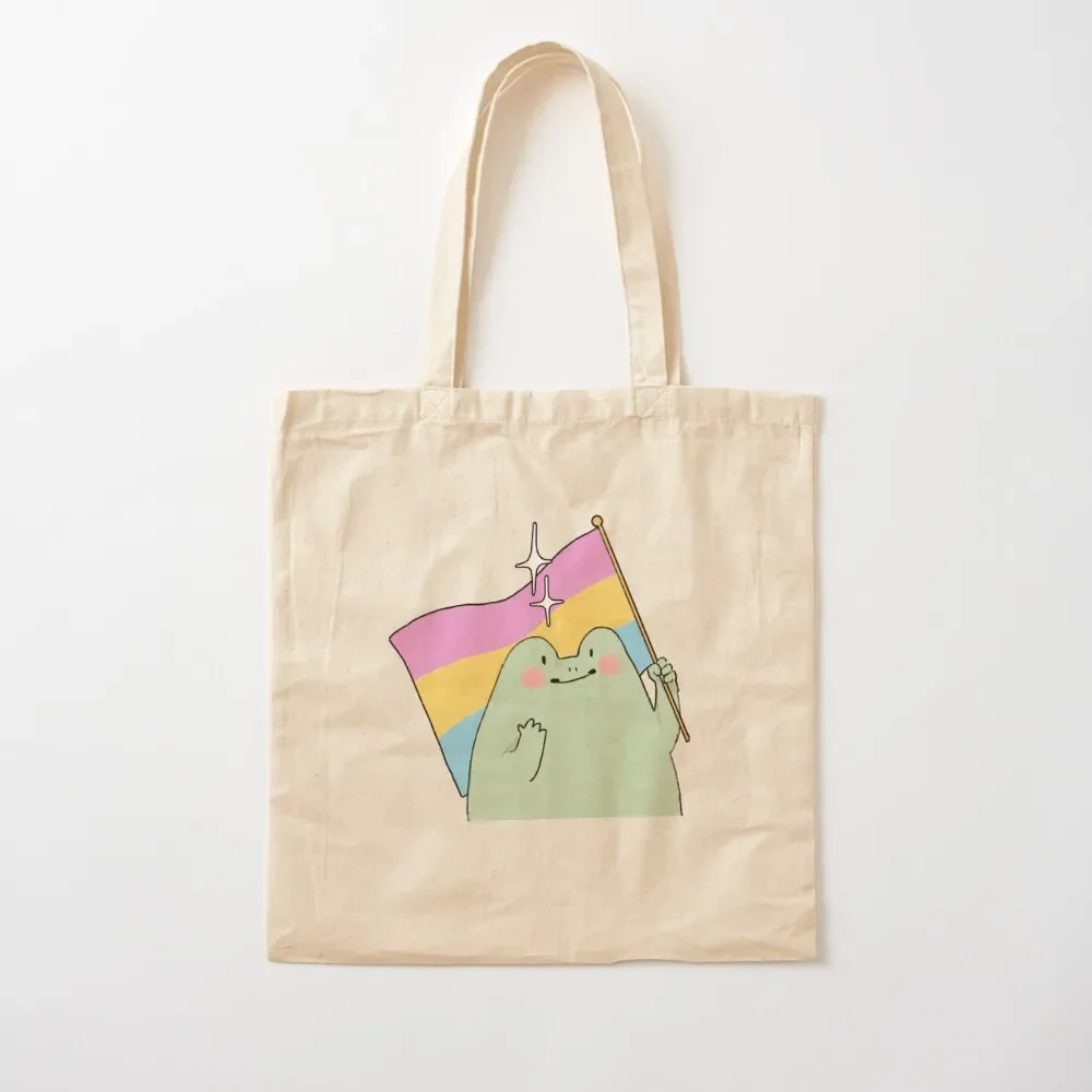 

Pansexual Pride Frog Tote Bag bag for beach Shopper bag