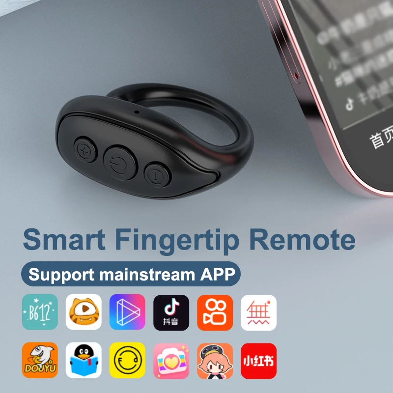 Smart Remote Ring Control Wireless Bluetooth YouTube Tiktok Lazy Artifac Quick Like Switcher Selfie Shutter Works on Any Phone