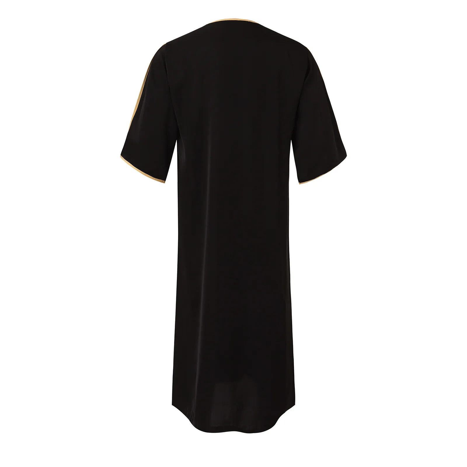 Vestido preto de blusa longa para homens, moda muçulmana, Jubba Thobes, árabe, Paquistão, Kaftan, Abaya Robes, islâmico, Arábia Saudita