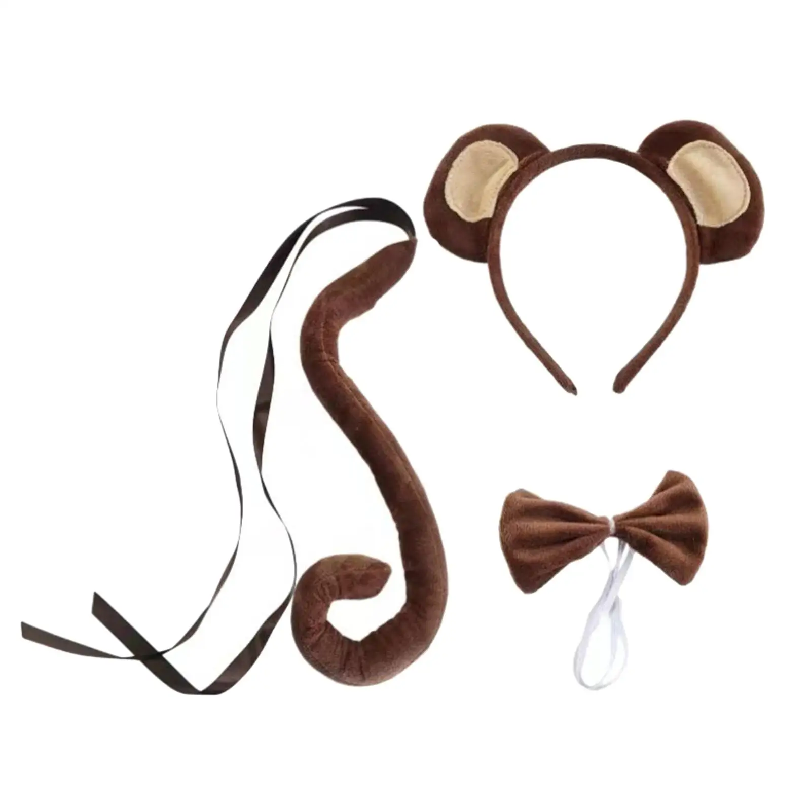 Animal Ears and Tail Set Hairband Cute for Kids for Masquerade Stage Performance