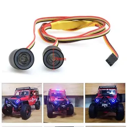 RC LED Light Kit Headlights Angel Eyes with 12 Modes for Traxxas TRX4 Axial SCX10 RC4WD 1/10 RC Rock Crawler Car Upgrade Parts