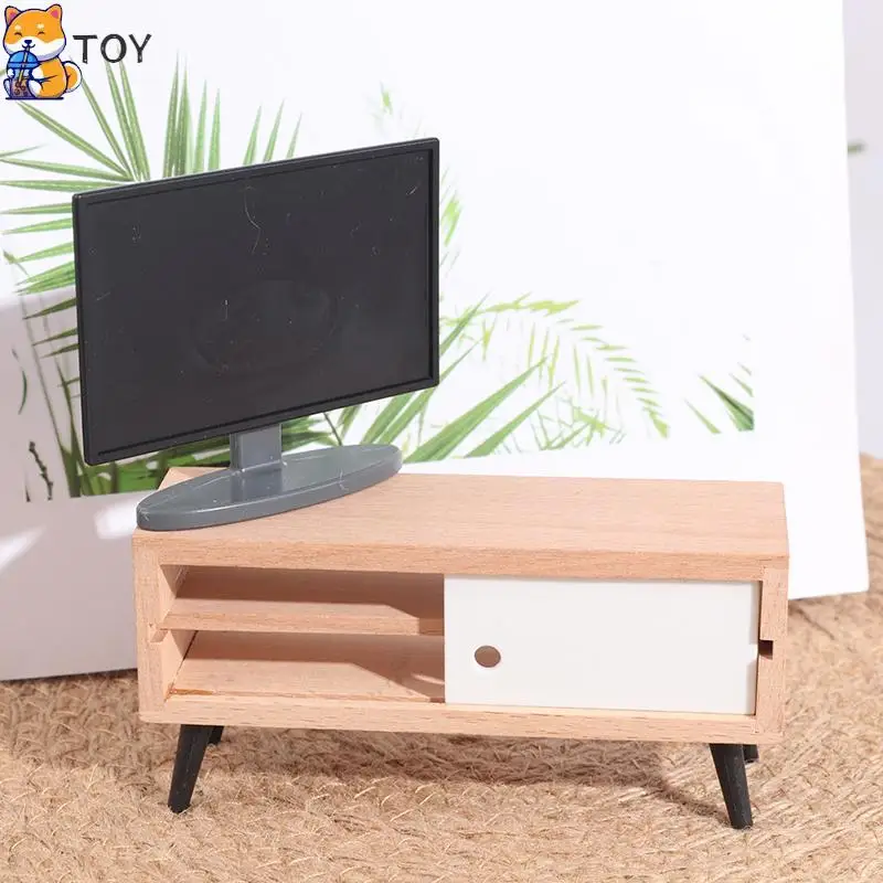 1:12 Puppenhaus TV-Simulation Miniatur möbel Puppenhaus Wohnzimmer Dekoration Fernsehen