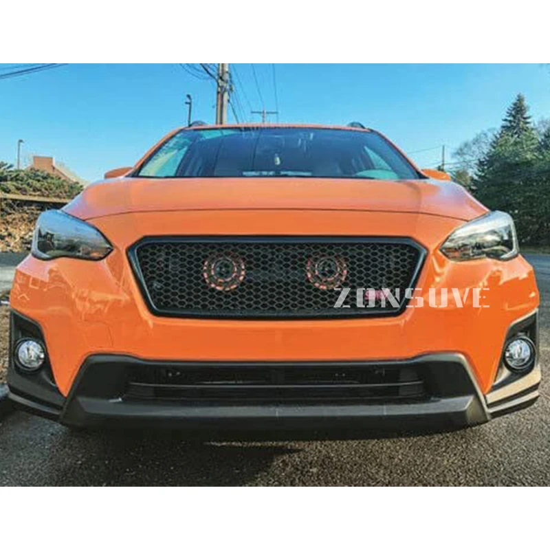 For Subaru Crosstrek XV 2018--2020 Year Body Kit Front Bumper Cover Refitting Grill Accessories Carbon Fibre Racing Grille