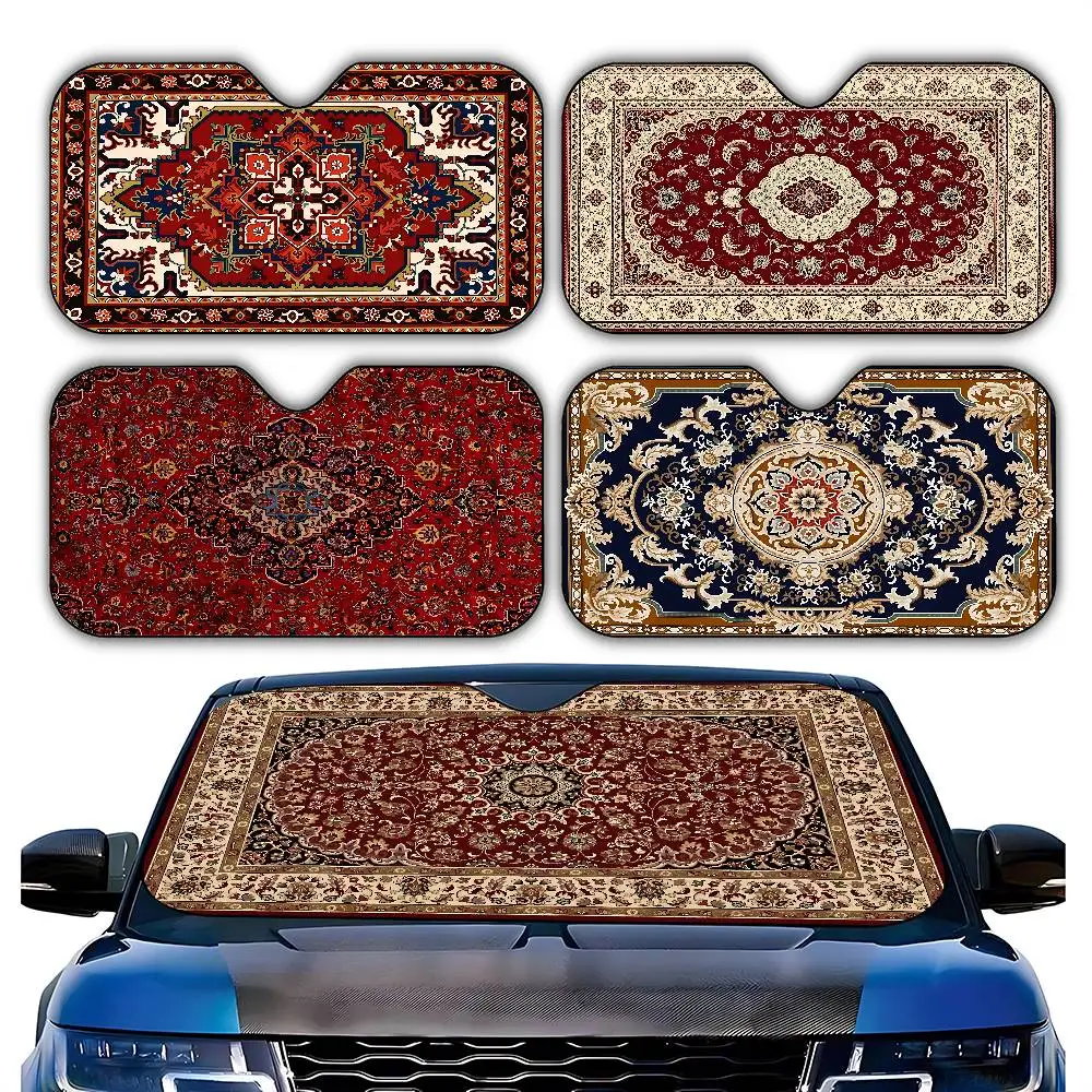 Persian Carpet Stylish And Trendy Windshield Sunshade, Car Windshield Cover, Car Sunshade Curtain, Car Sun Protection Cover