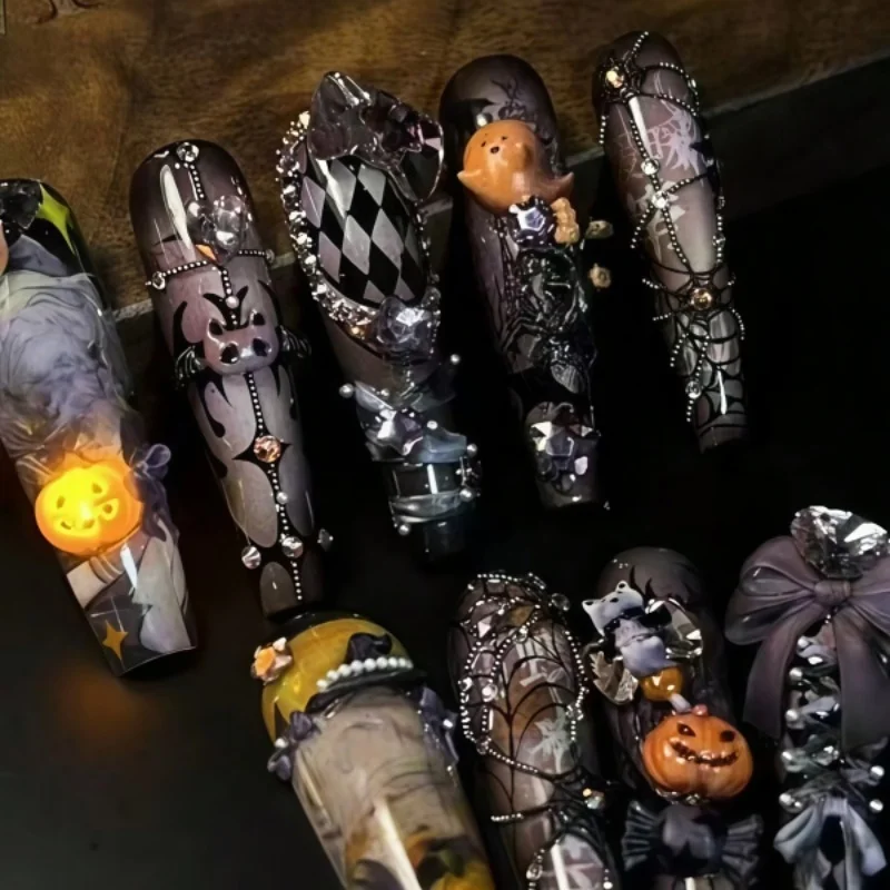 Halloween 3D Nagel-Silikonform Geist Kürbis Totenkopf Spinne Geprägte Nagelkunst-Form – Detail 4