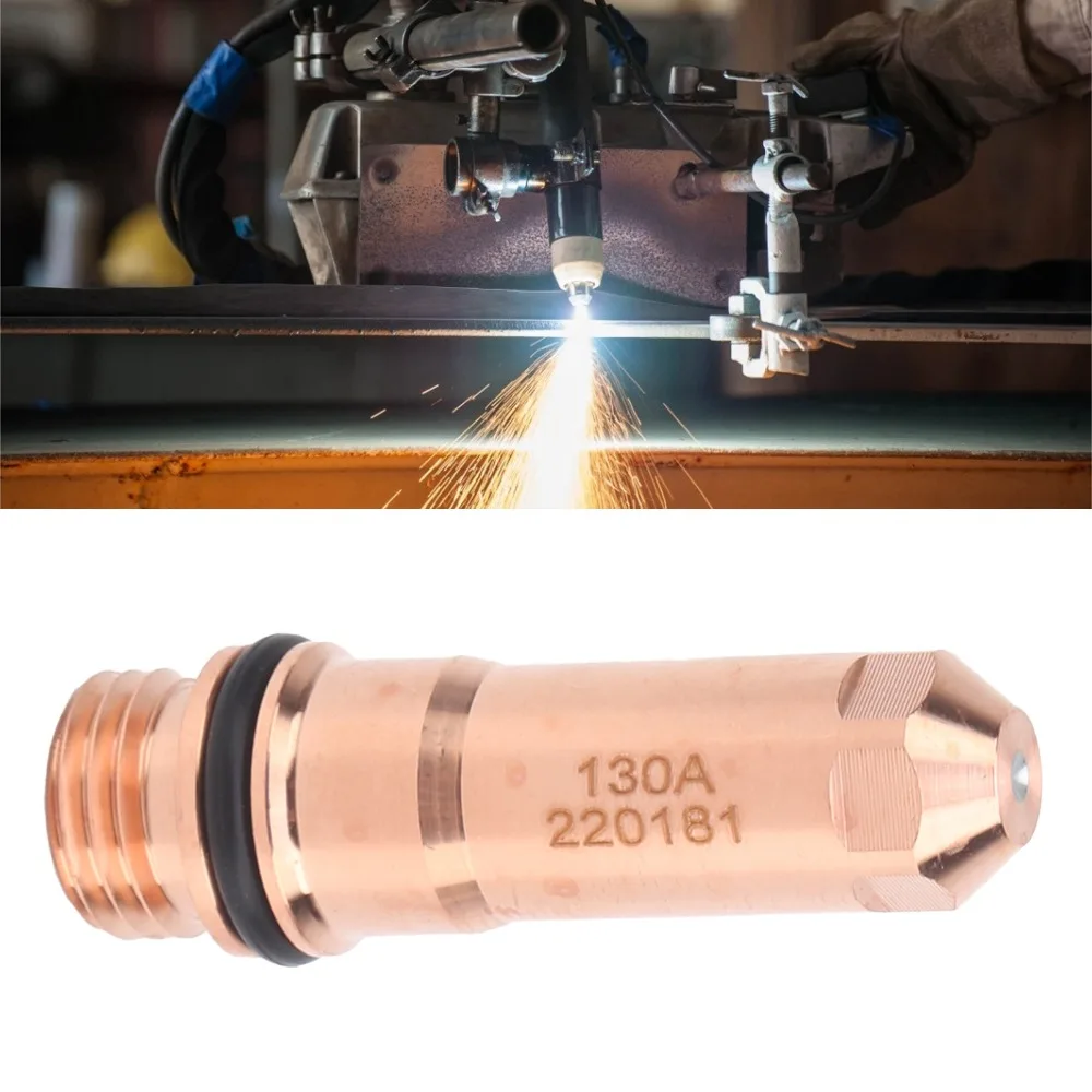 Copper Material Plasma Torch Electrode Replacement Part 10Pcs Pack Copper Nozzle Tip 220181 Model Plasma Cutter Nozzle