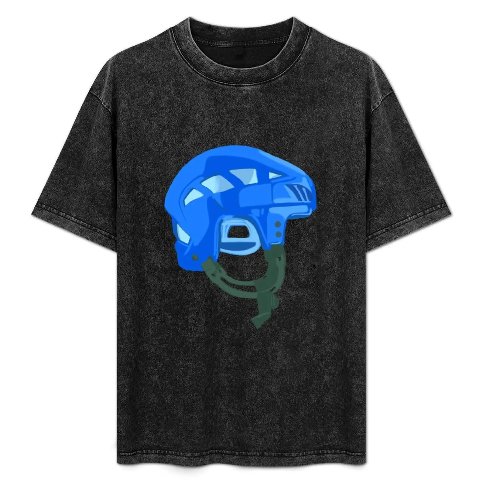 

Blue hockey helmet T-Shirt Breathable Mesh Panel T-Shirt