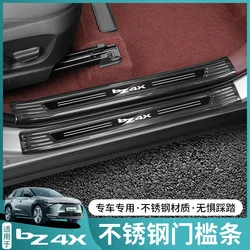 For Toyota BZ4X Stainless Steel Doorsill Bar, Welcome Pedal, Anti-kick Protection Plate, Interior Modification Accessories