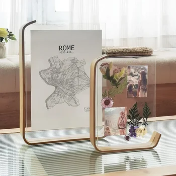 Houten fotolijst schommeltafel DIY transparant herbarium displayframe acryl dubbelzijdig gepersonaliseerde fotodoos Home Decor