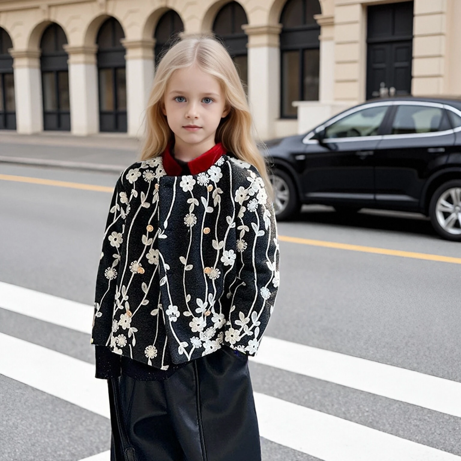 

Kids Outerwear Embroidered New Year Jacket Fleece-Lined Festive Coat Winter Tops for Boys & Girls Fashion Party Children Clothes