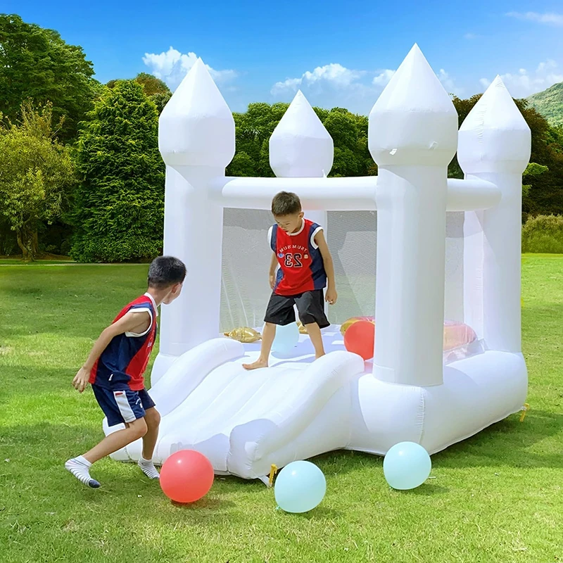 Casas de rebote blancas, castillos inflables para niños, decoraciones al aire libre de Halloween, Mini Castillo de salto inflable, fiesta de Carnaval