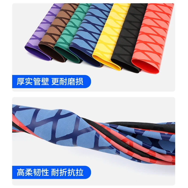 Non-Slip 1-Meter Heat Shrink Tubing for A Secure Comfortable Handle on Fishing Rods Tennis & Badminton Rackets ID 15~50mm
