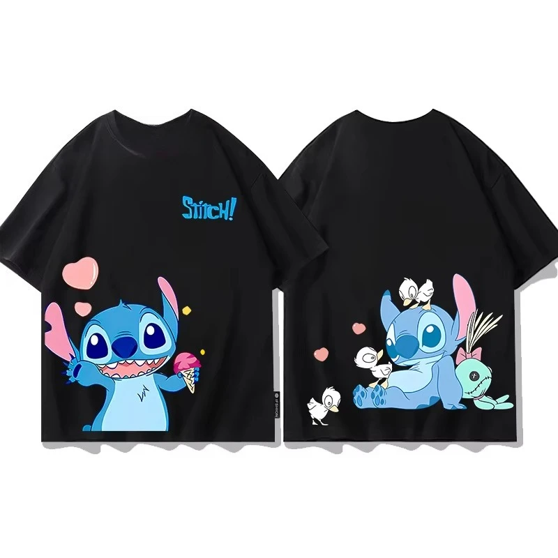 

Футболка Authentic Stitch 2026 – летняя дышащая хлопковая модель для всей семьи, стиль High Street для родителей и детей, для прогулок