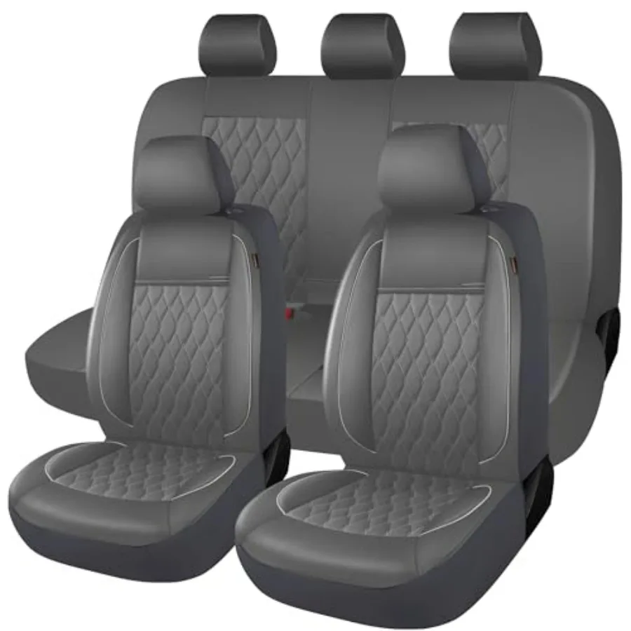 

Faux Leather Car Seat Covers Full Set Luxury and Comfortable Covers for Cars Split Bench Compatible Universal Fit for SUVs Vans