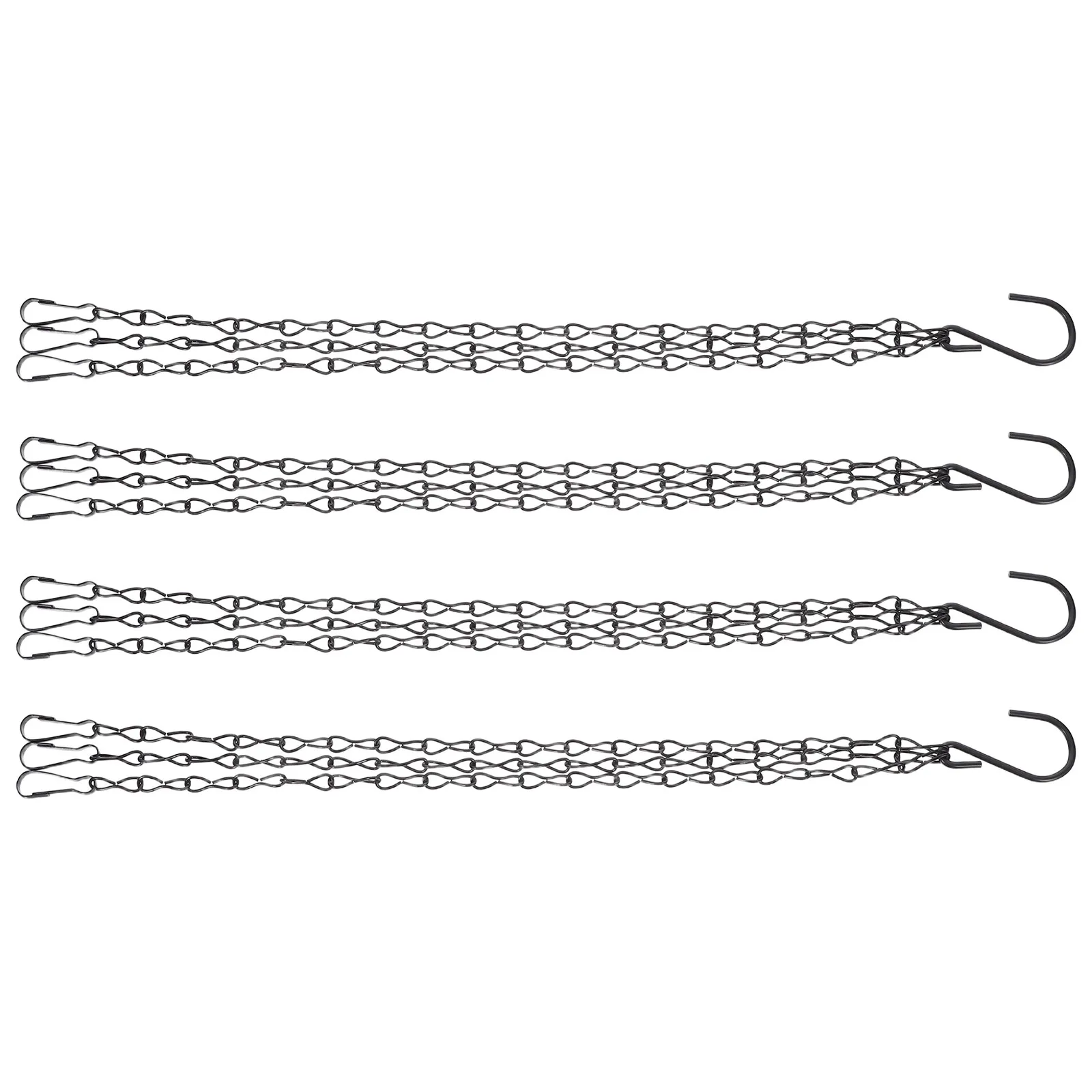 4Pcs Sturdy Iron Hanging Chain for Flower Pots Planters Baskets Bird Feeders Outdoor Garden Use Weather Resistant Load Bearing