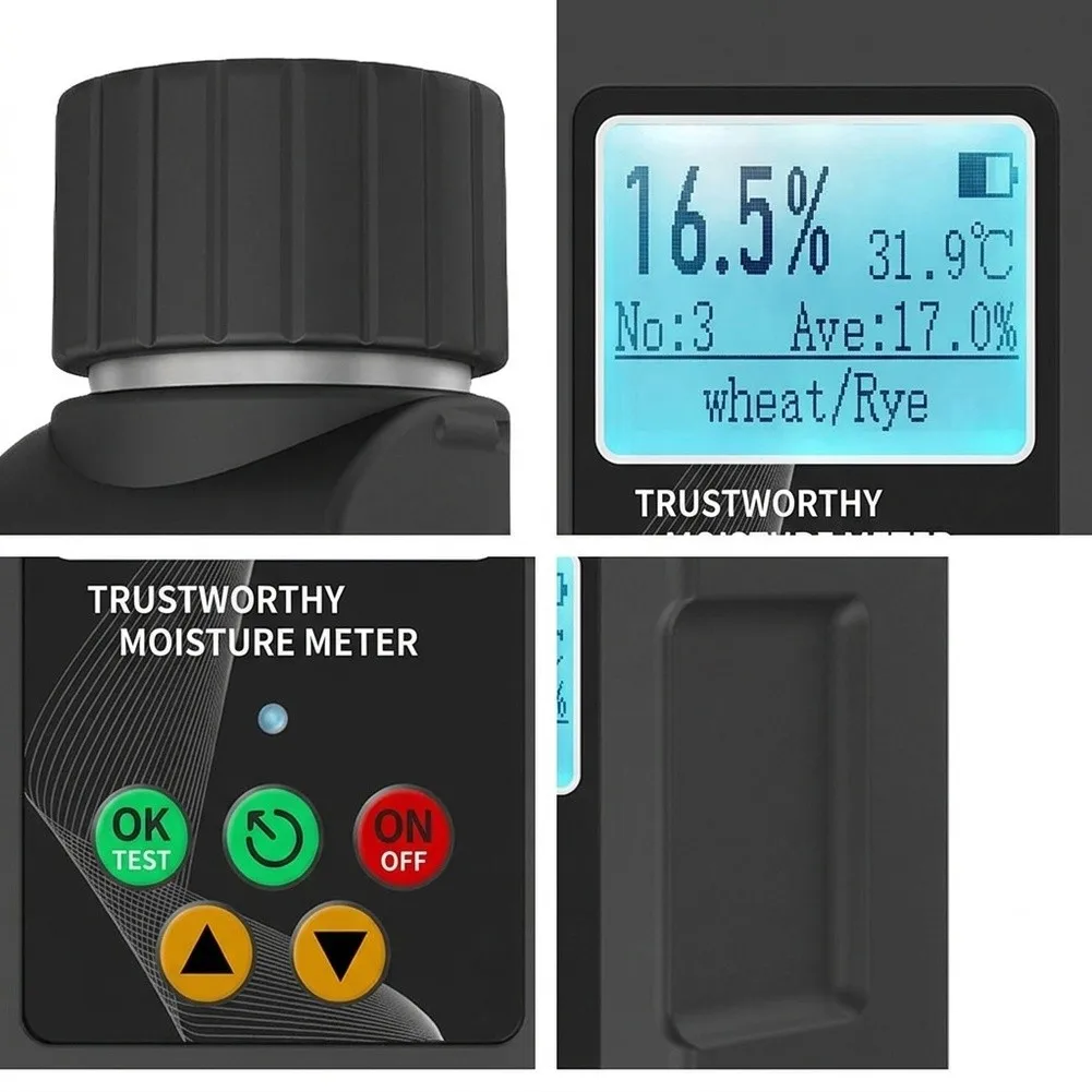 Coffee Bean Tester Digital Humidity Tester Backlit Digital Humidity Tool Moisture Meter Automatic Temperature Compensation