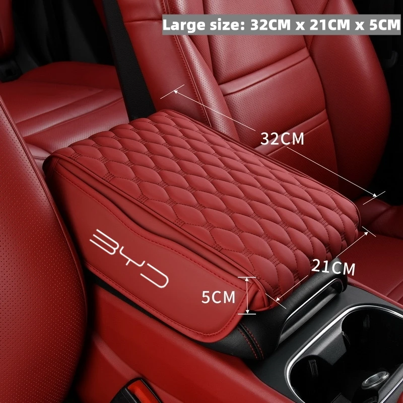 Luxury leather Car Armrest Box Pad 5cm Thicken Armrest Box Storage Pocket For BYD ATTO 3 Yuan Qin Han TANG Plus DM-i Dolphin