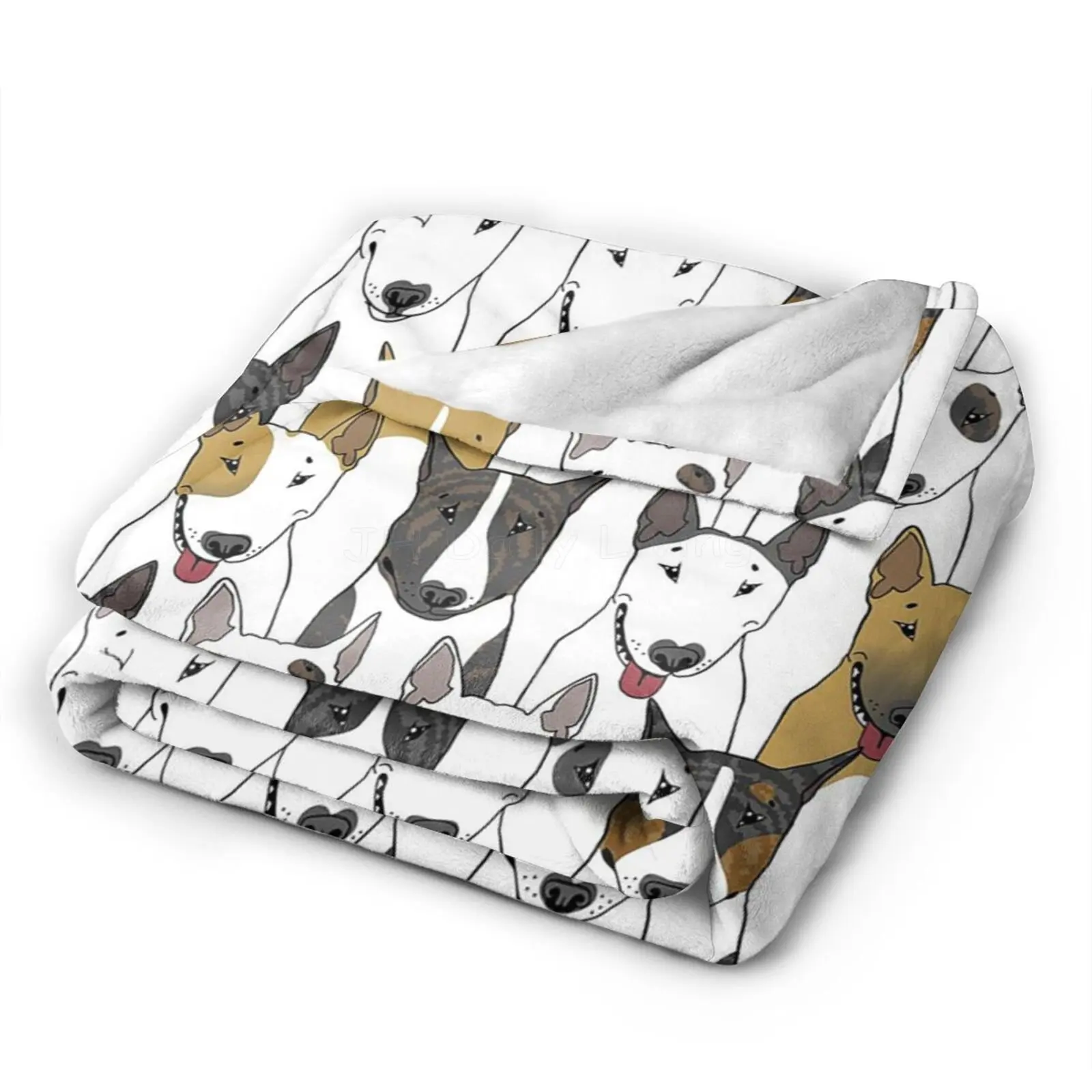 English Bull Terrier Dog Throw Blanket Soft Cozy Warm Anti-pilling Flannel Fleece Blanket Lightweight Blanket for Couch Bed Sofa