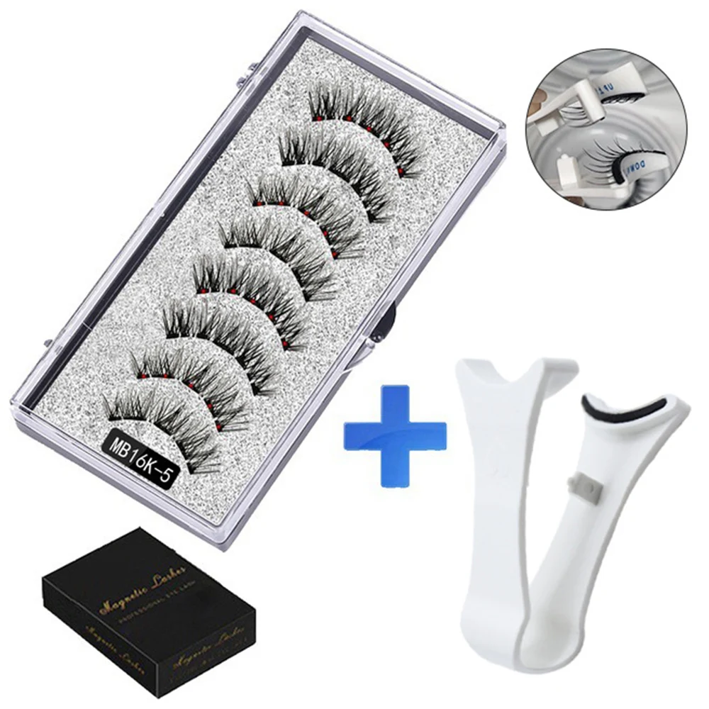 8pcs/box Magnetic Eyelashes Kit Reusable Magnetic False Eyelashes 3D Handmade Lashes With 5 Magnets Daily Makeup Supplies