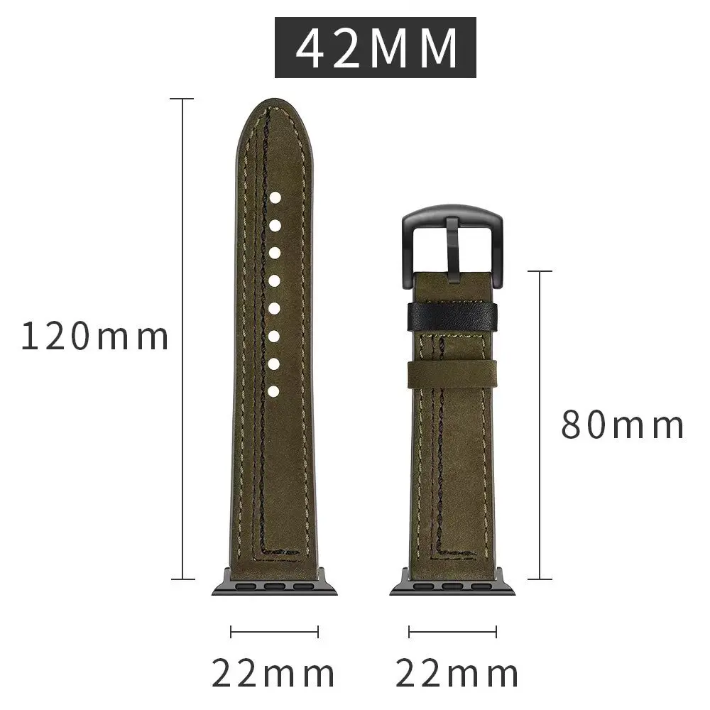Ремешок из натуральной кожи для Apple Watch Ultra 2 49 мм, браслет для iWatch6 5 4 Se 3 42/38/40/44 мм серии 9 8 7 41 45 мм